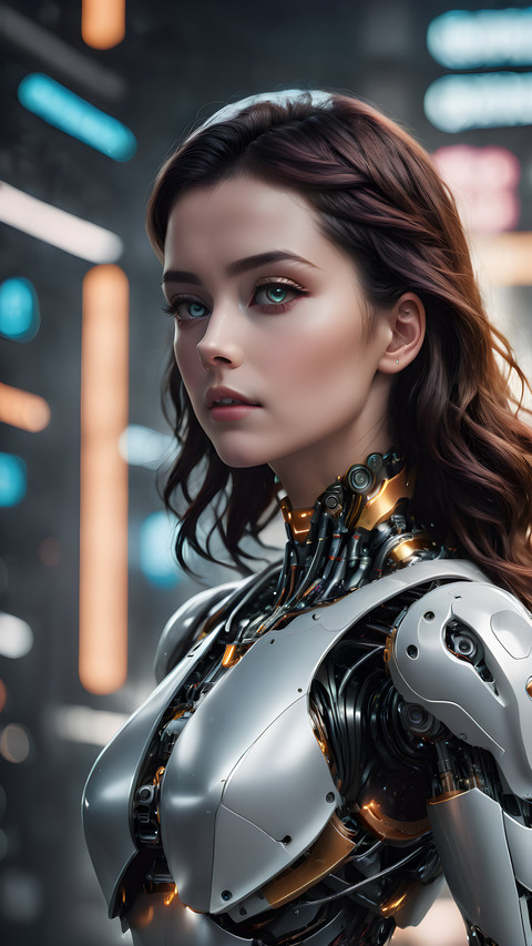 A sleek and modern woman robot screenshot