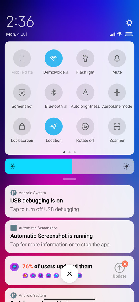 Gradient light screenshot