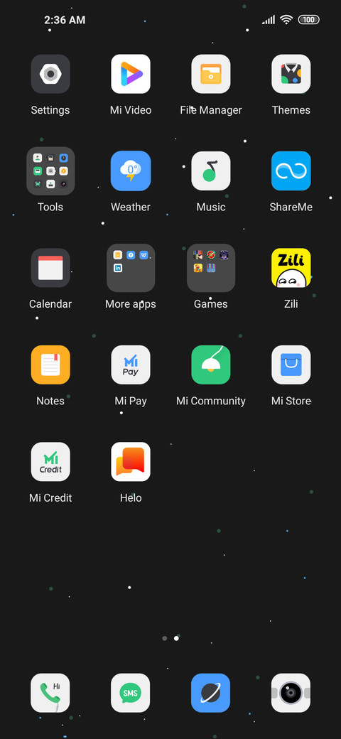 Simple starry sky screenshot