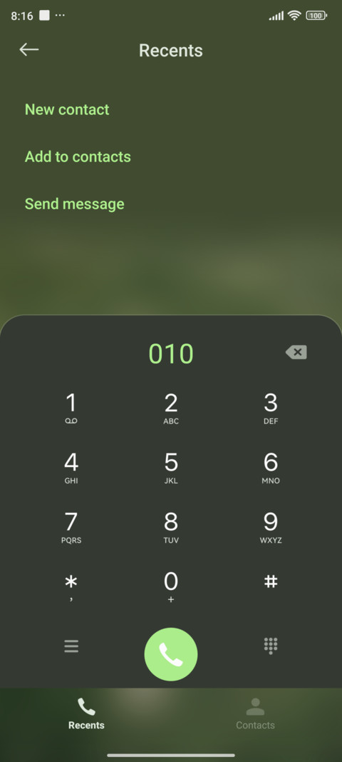 Seasonal calendar screenshot