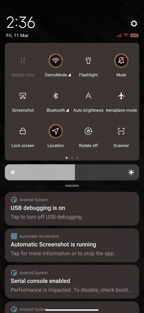 Wood grain flower screenshot