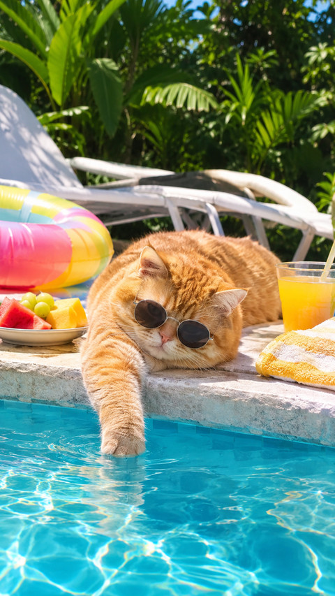 Adorable vacation cat screenshot