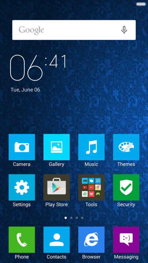 Blue Windows screenshot