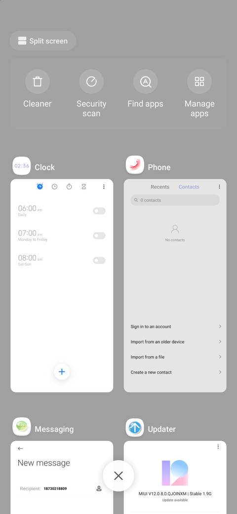 Simple white screenshot