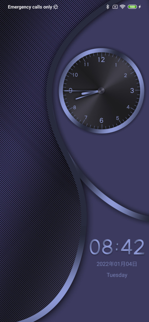Purple-black clock screenshot