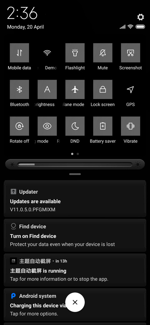 Black Windows 10 Mobile v10 screenshot
