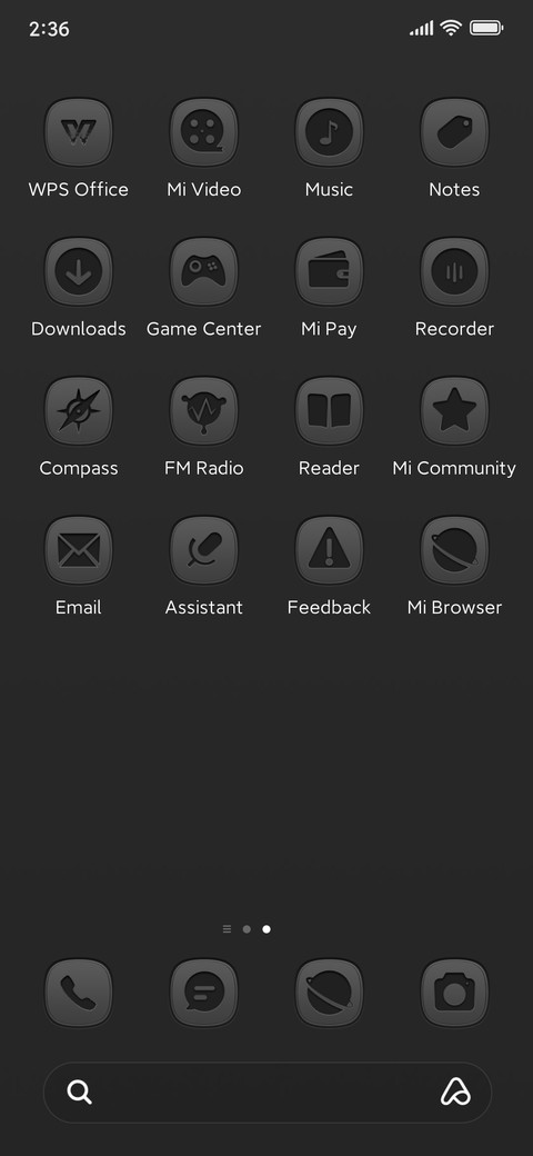 Advanced black screenshot