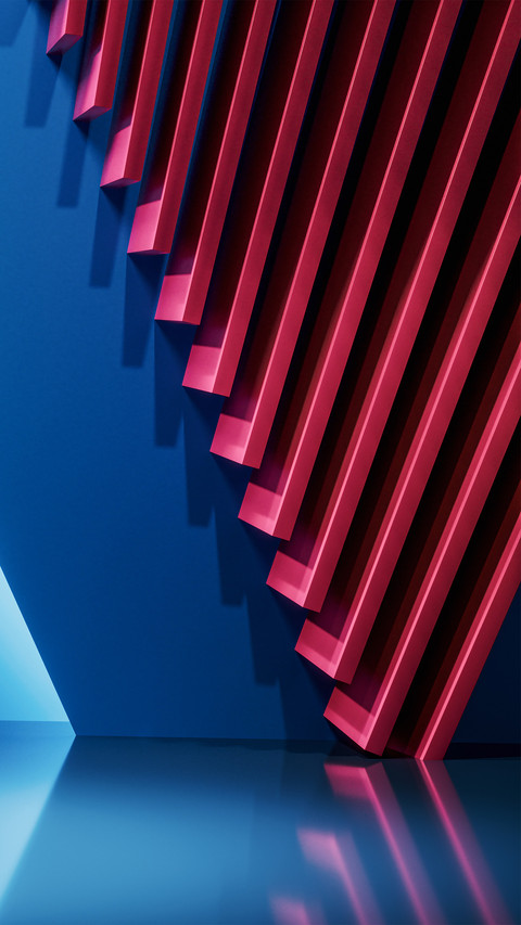 Red and blue geometric shapes screenshot