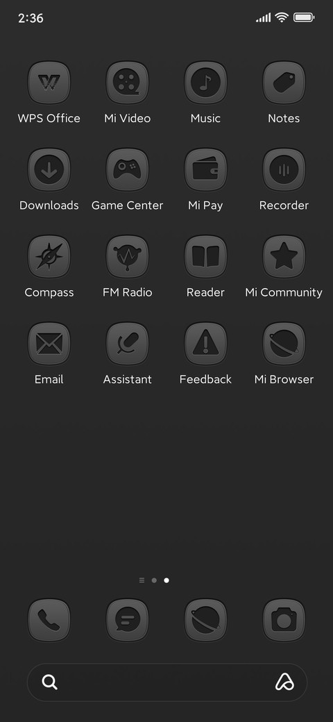 Advanced black screenshot