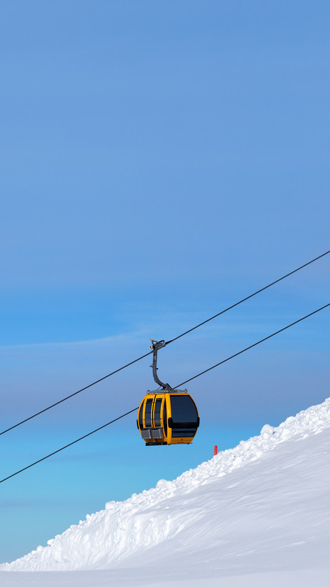 Ski resort.  Cabin of ski-lift in the ski resort screenshot