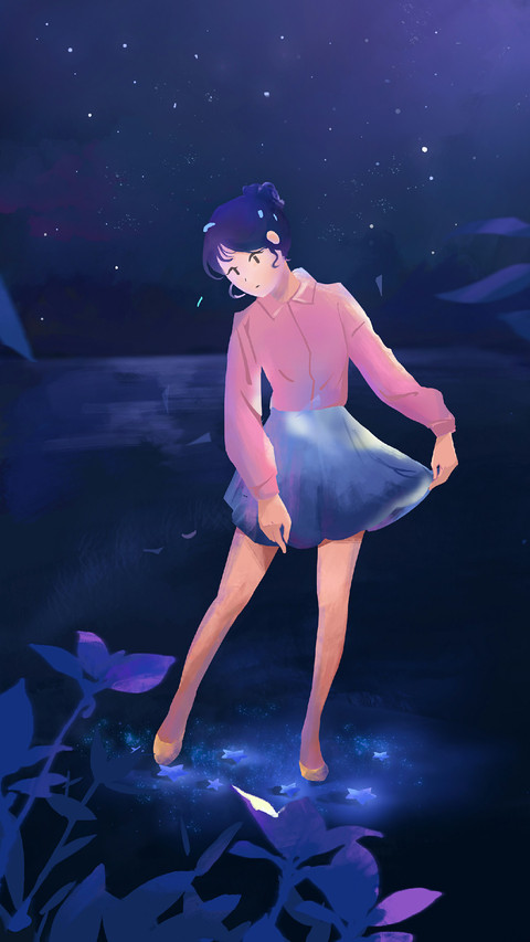 Girl Dancing Under The Stars screenshot