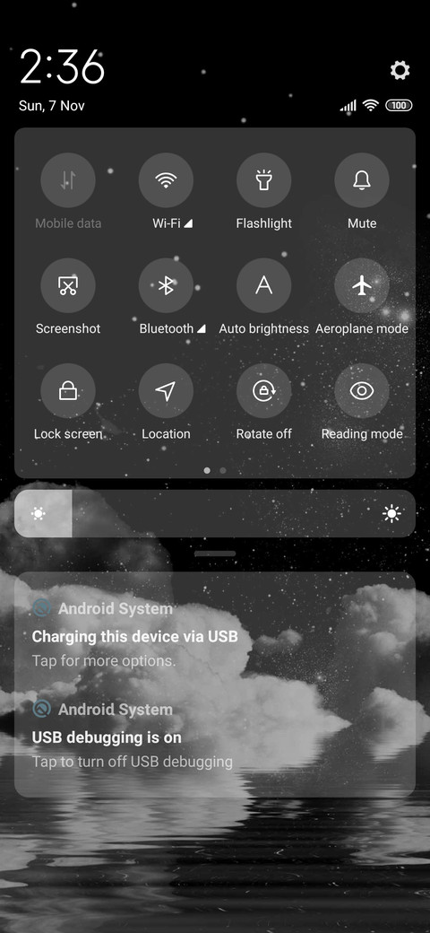 Night starry sky screenshot