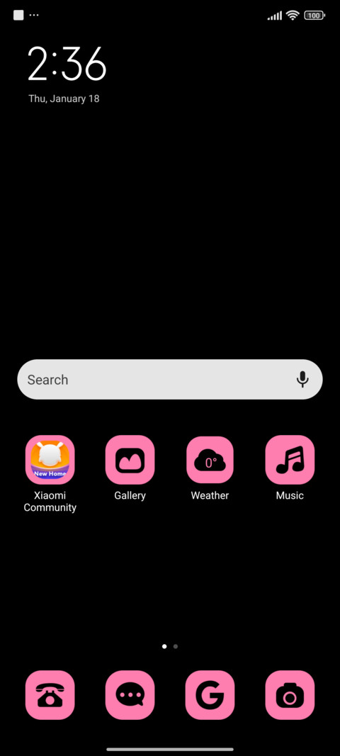 Black Pink Clock screenshot