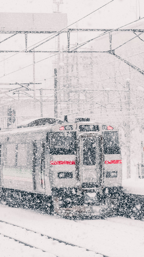 Winter view of the silver train at Otaru Station screenshot