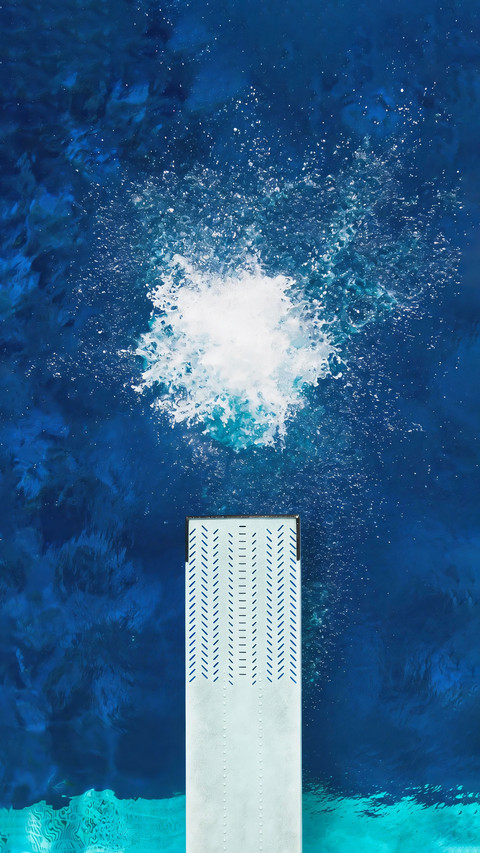 Diving competition without suppressing water splashes screenshot