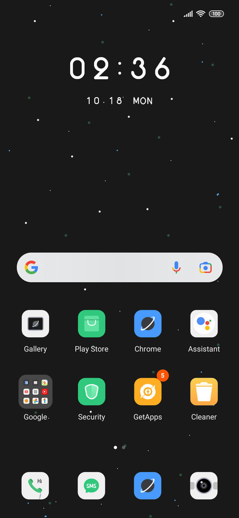 Simple starry sky screenshot