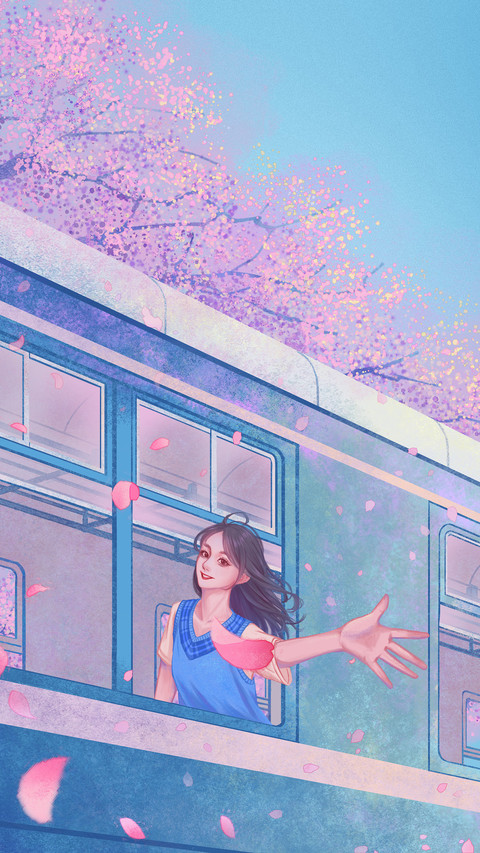 A Woman in Blue outside the Train Stretching out Her Hand screenshot