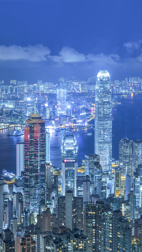 Victoria Harbor of Hong Kong City at Night screenshot