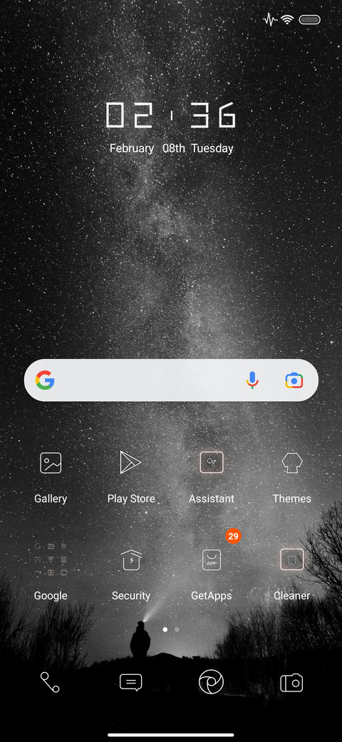 Starry black screenshot