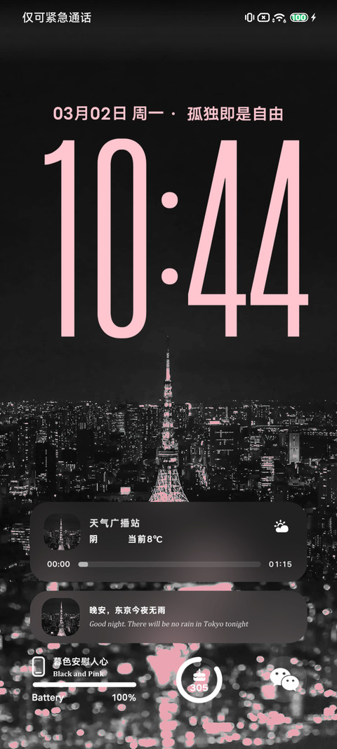 氛围感黑粉东京塔 screenshot