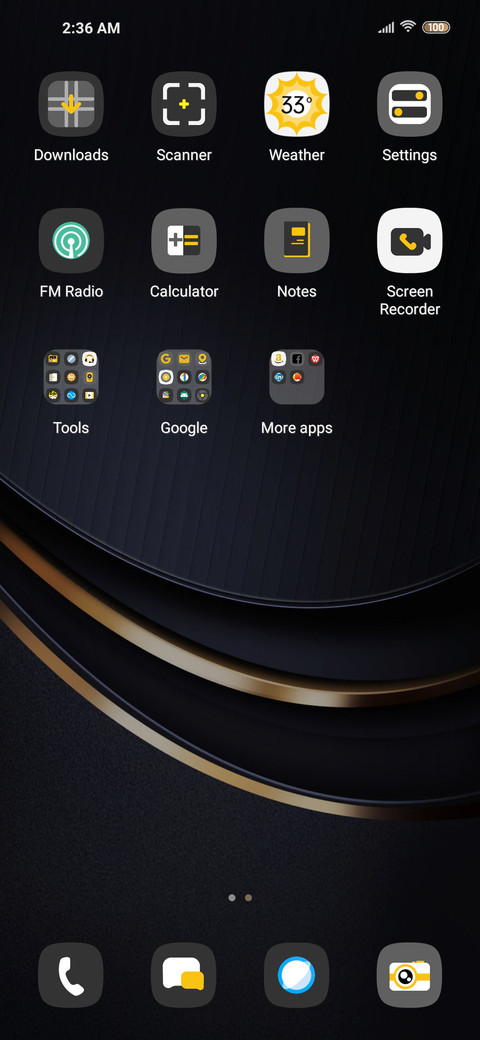 Simple blue gold screenshot