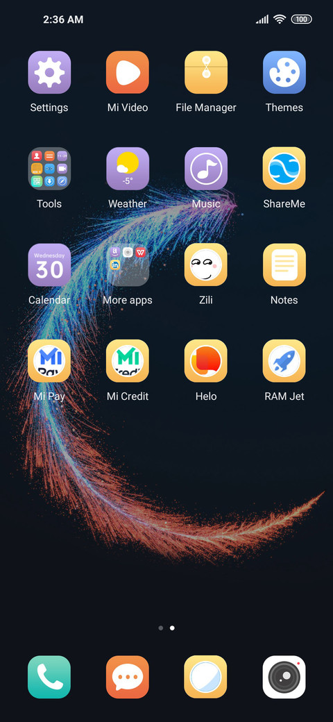 Colored feather screenshot