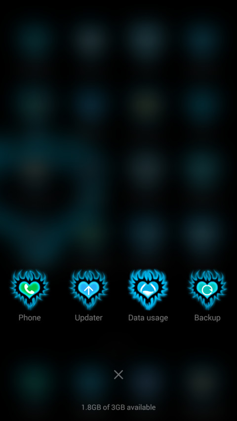  IN Blue Heart flame screenshot
