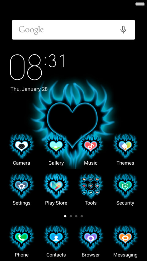  IN Blue Heart flame screenshot
