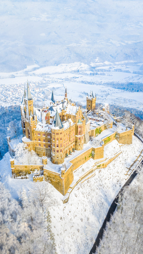 Aerial view of the Castle Hohenzollern in Germany screenshot
