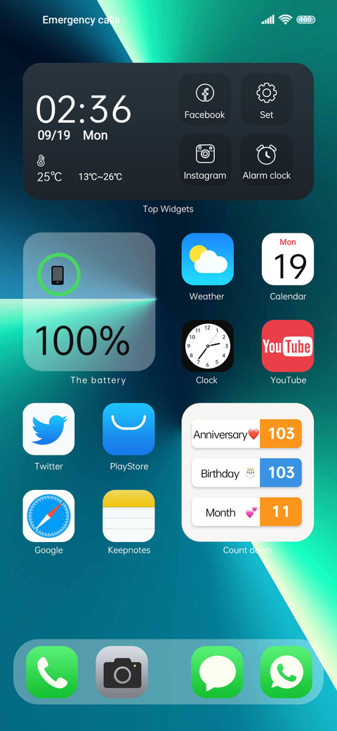 Extreme OS widget screenshot
