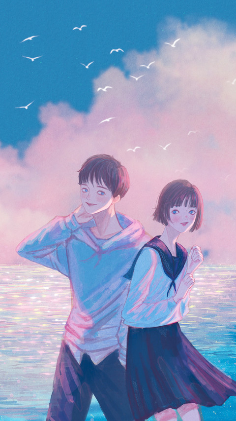 Young Lovers Taking Happy Group Photos by The Sea screenshot