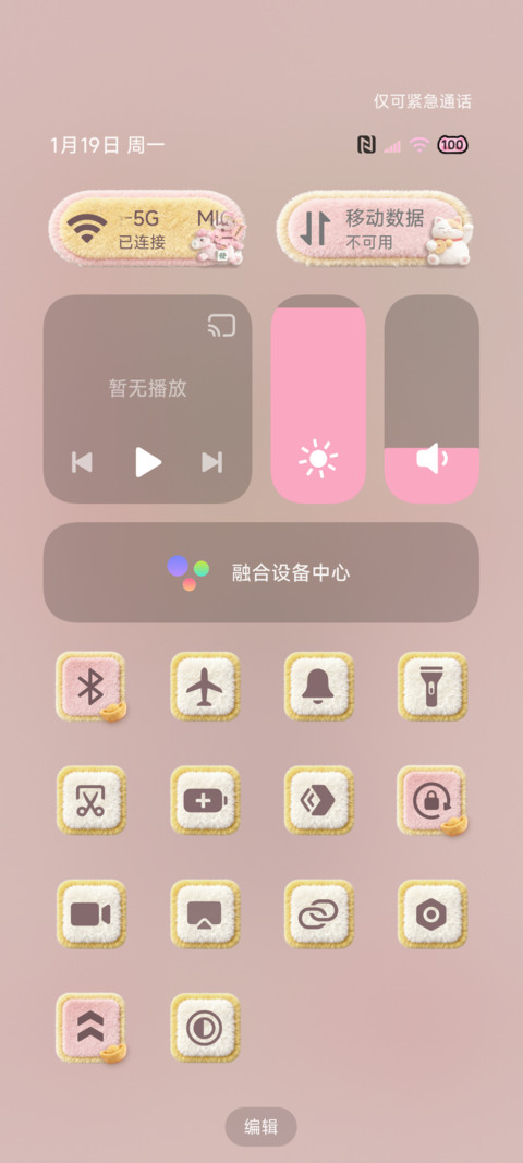 酷粉毛绒贴纸财神符 screenshot