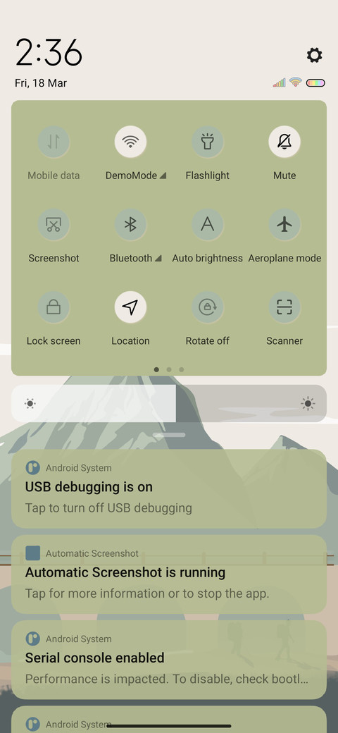 Android S screenshot