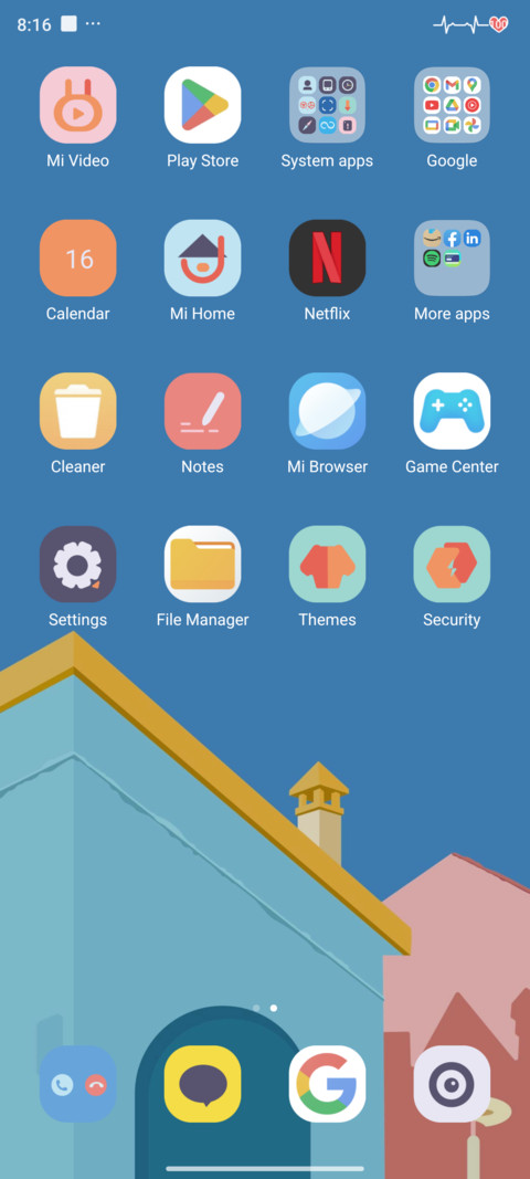 Simple blue screenshot
