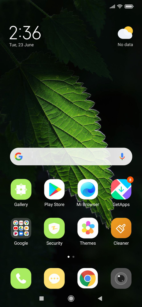 Dark green screenshot