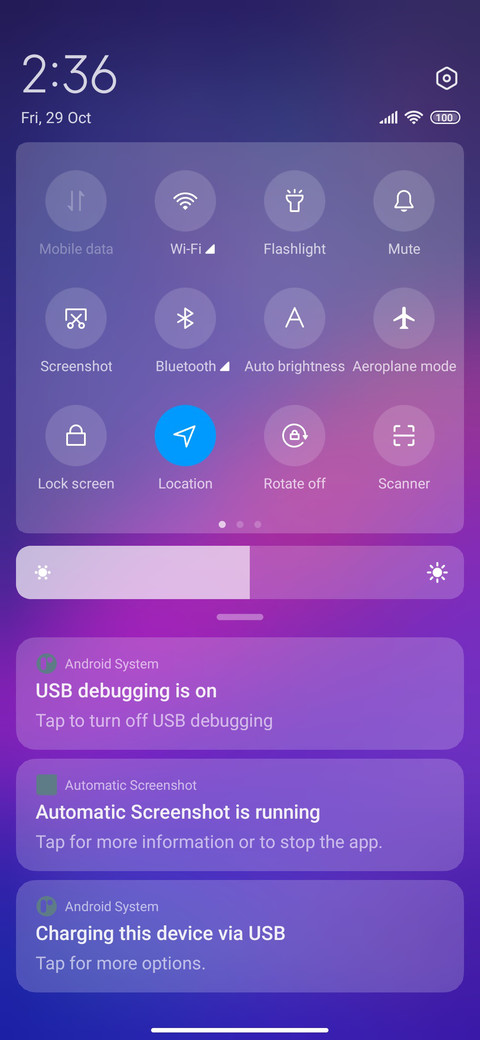 Frosted glass screenshot