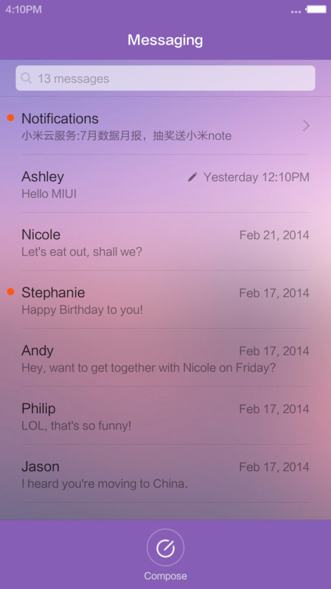 iOS weave screenshot