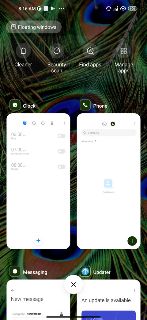 Peacock feathers screenshot