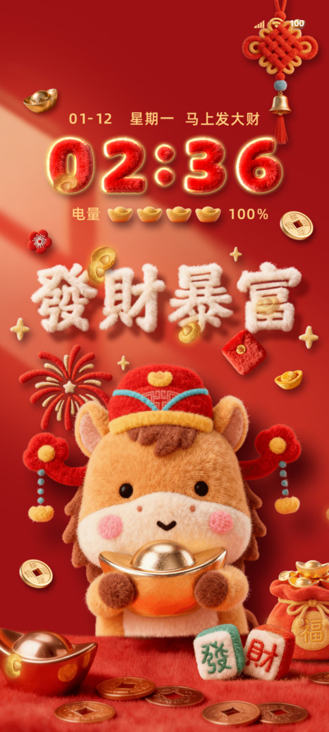 毛绒新年小马暴富 screenshot