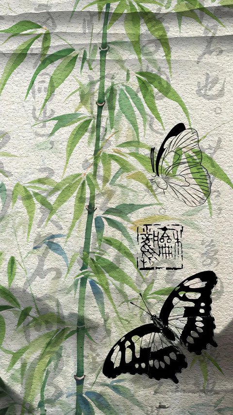 古风蝴蝶壁纸-锐景创意 screenshot