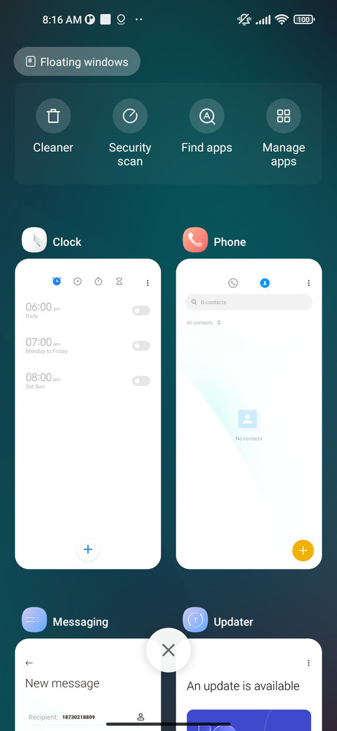 Simple cyan screenshot
