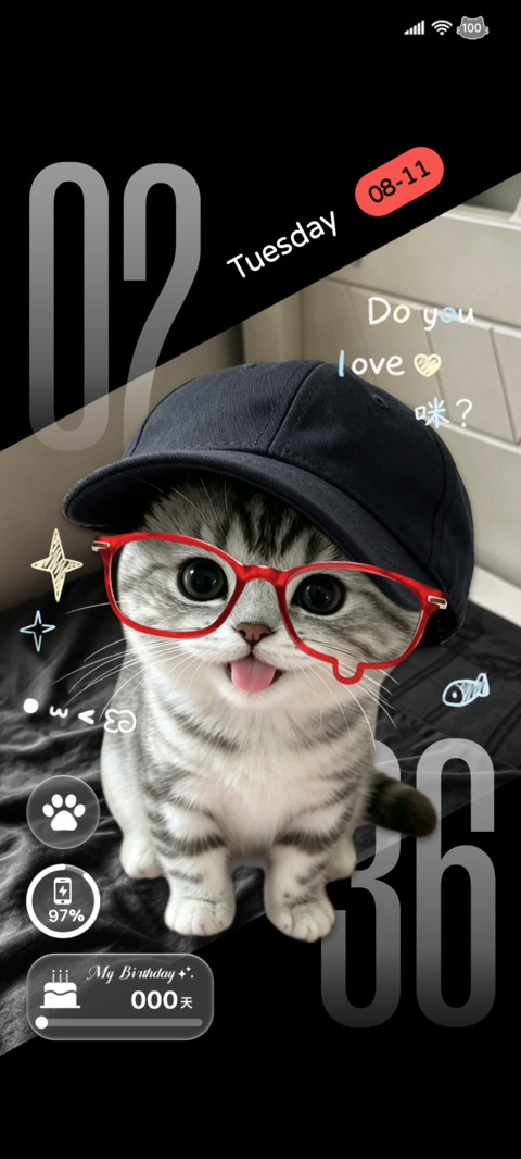 重感 潮酷戴帽猫咪 screenshot