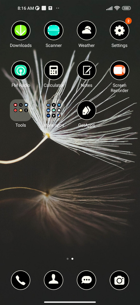 minimal dandelion screenshot