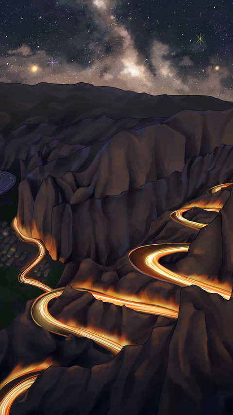 The Night Scene of the Yellow River Stone Forest screenshot