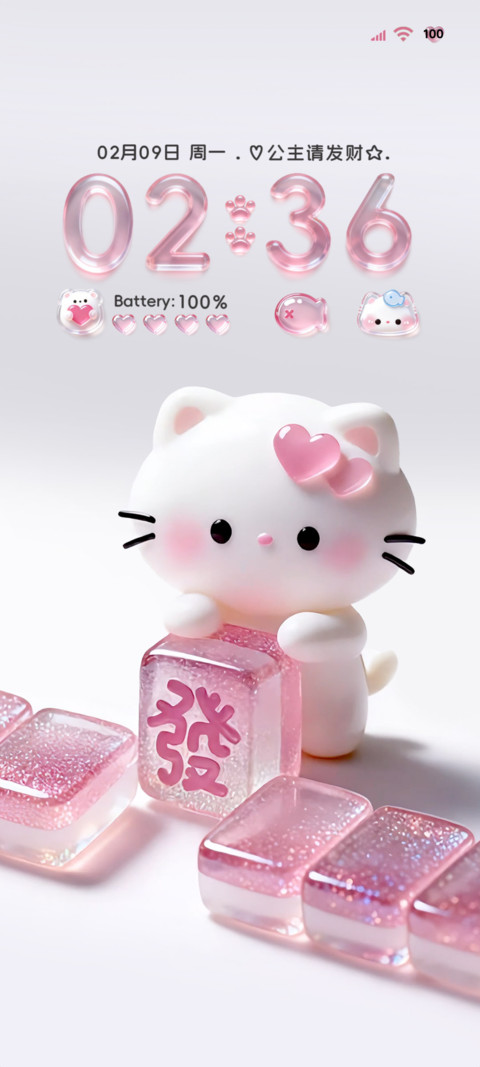 水晶小猫 可爱翻牌 screenshot