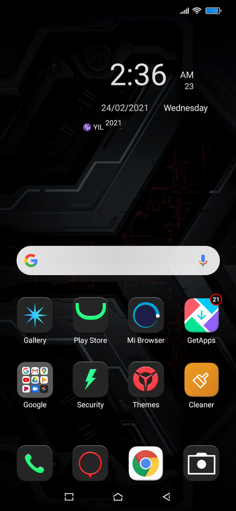 Lenovo Legion UI screenshot
