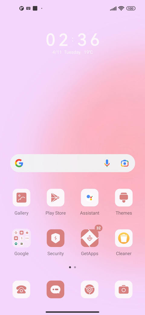 Minimalist pink screenshot
