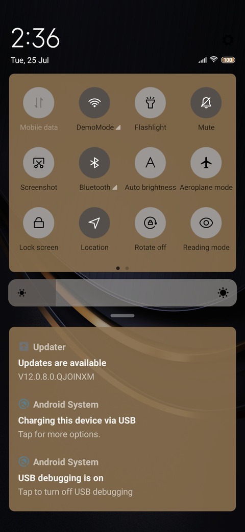 Simple blue gold screenshot