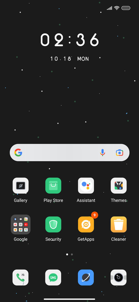 Simple starry sky screenshot