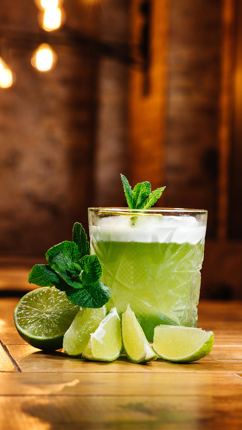 Close-up view of green van gogh cocktail in glass screenshot